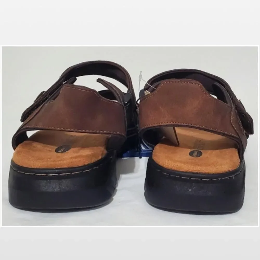 New Men Brown Fisherman Sandals Hiking Shoes Dr. Scholls Size 10